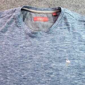 Bruno Milano Men's Blue Flamingo Embroidered T-Shirt Casual Tee